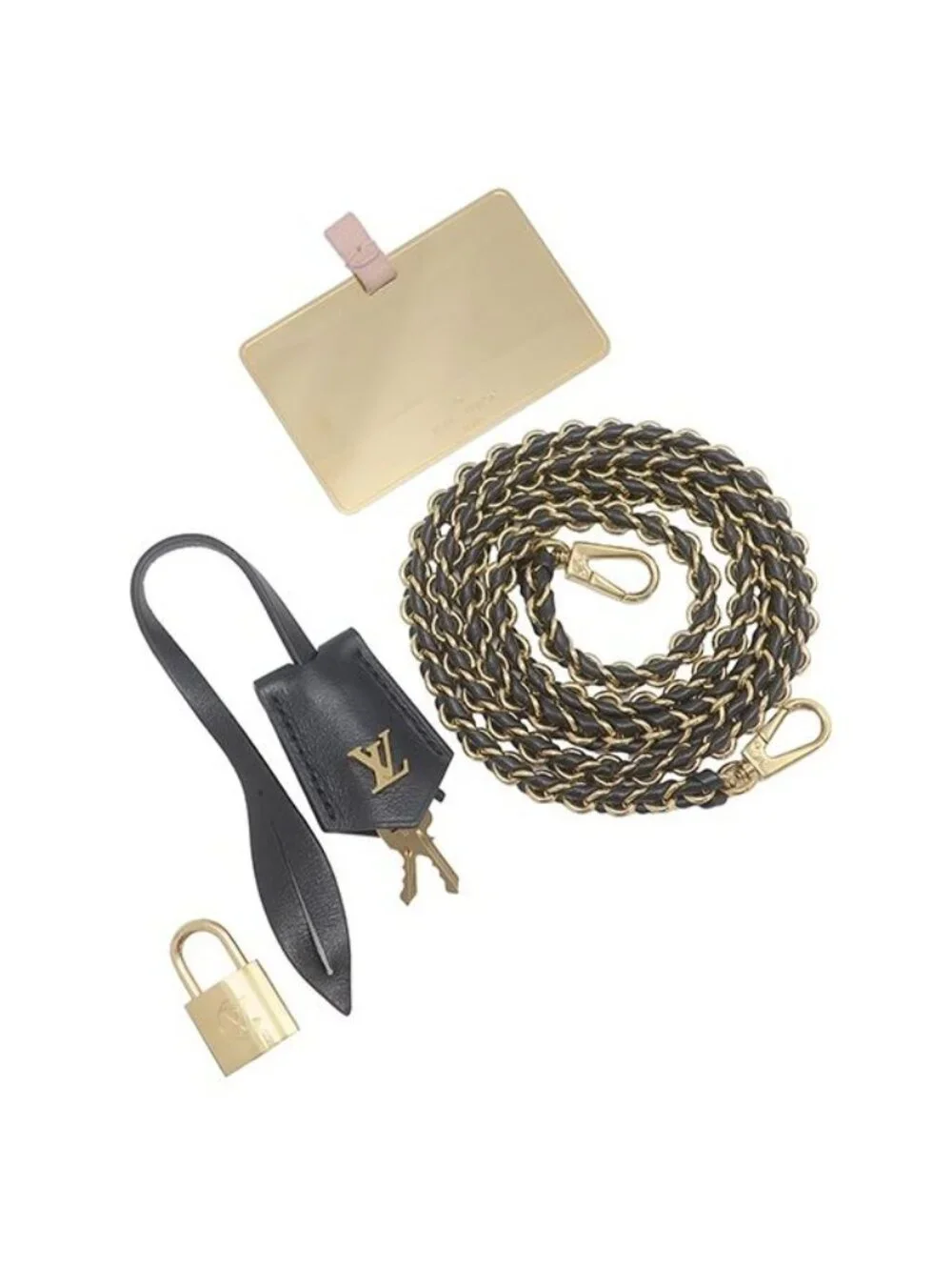 Louis Vuitton 2-Way Bag Vanity Cousin PM Leather Black Gold Pink Chain
